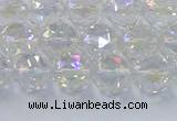 CNC646 15.5 inches 8mm faceted round plated natural white crystal beads