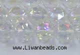 CNC647 15.5 inches 10mm faceted round plated natural white crystal beads