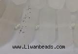 CNG3198 10*25mm - 16*40mm faceted nuggets matte white crystal beads