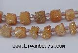 CNG3321 15.5 inches 4*6mm - 8*10mm nuggets plated druzy agate beads