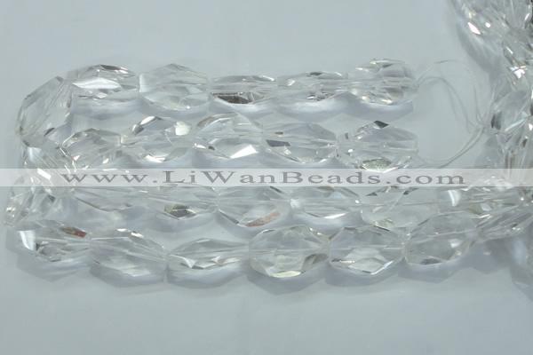 CNG403 15.5 inches 18*30mm faceted nuggets white crystal beads