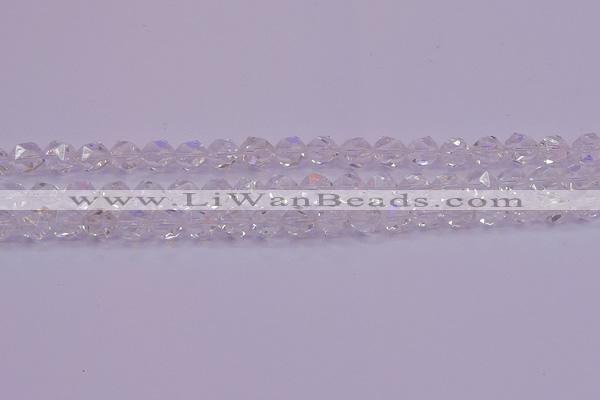 CNG5471 15.5 inches 6mm faceted nuggets white crystal beads