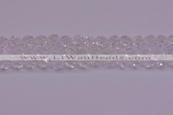 CNG5473 15.5 inches 10mm faceted nuggets white crystal beads