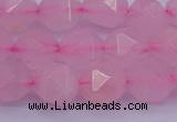 CNG5484 15.5 inches 12mm faceted nuggets rose quartz beads