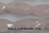 CNG587 15.5 inches 15*33mm faceted nuggets rose quartz beads