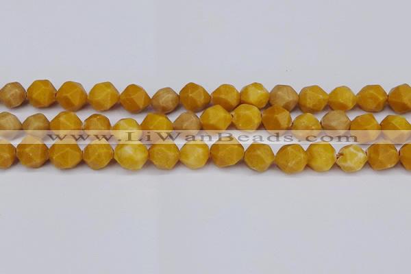 CNG6115 15.5 inches 8mm faceted nuggets yellow jade beads