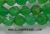 CNG6513 15.5 inches 8mm faceted nuggets green agate beads