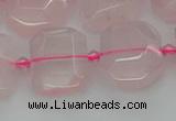 CNG7451 12*16mm - 15*20mm faceted freeform rose quartz beads