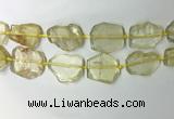 CNG7973 25*30mm - 35*45mm freeform lemon quartz slab beads
