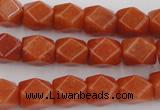 CNG811 15.5 inches 9*12mm faceted nuggets red aventurine beads