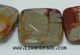 CNJ17 15.5 inches 30*30mm faceted square natural noreena jasper beads