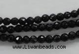 COB351 15.5 inches 5mm faceted round black obsidian beads