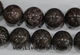 COB556 15.5 inches 16mm round red snowflake obsidian beads wholesale