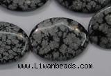 COB56 15.5 inches 22*30mm oval Chinese snowflake obsidian beads