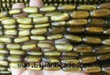 COBS09 15 inches 6*16mm rice golden coral beads wholesale