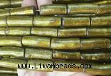 COBS14 15 inches 10*25mm tube golden coral beads wholesale