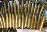 COBS15 Top drilled 10*50mm bullet golden coral beads wholesale