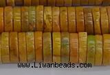 COJ623 15.5 inches 3*12mm heishi orpiment jasper beads