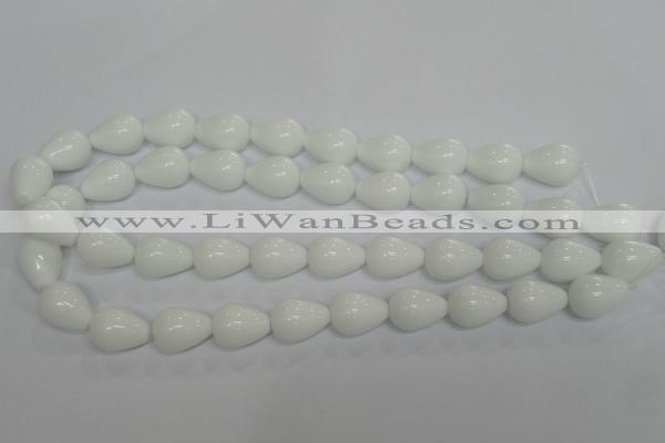 CPB24 15.5 inches 13*18mm teardrop white porcelain beads wholesale