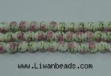 CPB685 15.5 inches 14mm round Painted porcelain beads