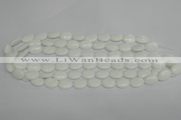 CPB86 15.5 inches 12*16mm oval white porcelain beads wholesale