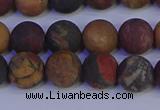 CPJ503 15.5 inches 10mm round matte picasso jasper beads wholesale