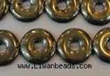 CPY339 15.5 inches 18mm donut pyrite gemstone beads wholesale