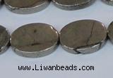 CPY645 15.5 inches 15*20mm oval pyrite gemstone beads wholesale