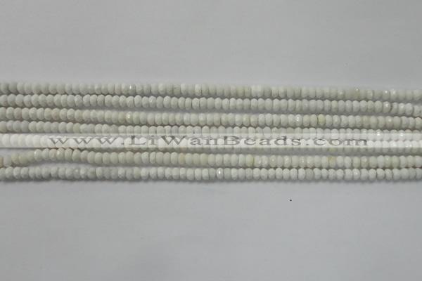 CRB109 15.5 inches 2.5*4mm faceted rondelle white agate beads