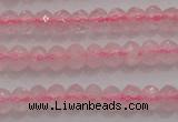 CRB220 15.5 inches 2.5*4mm faceted rondelle rose quartz beads