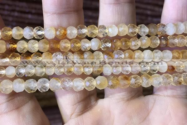 CRB2633 15.5 inches 4*5mm faceted rondelle citrine gemstone beads