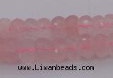 CRB304 15.5 inches 5*8mm - 10*14mm faceted rondelle rose quartz beads
