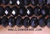 CRB3180 15.5 inches 2.5*4mm faceted rondelle tiny black spinel beads