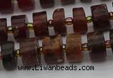 CRB506 15.5 inches 6*10mm tyre orange garnet beads wholesale