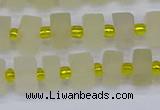CRB518 15.5 inches 5*8mm tyre matte lemon quartz beads