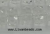 CRB553 15.5 inches 8*18mm faceted rondelle white crystal beads