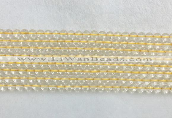 CRBS05 15 inches 4mm round citrine gemstone beads wholesale