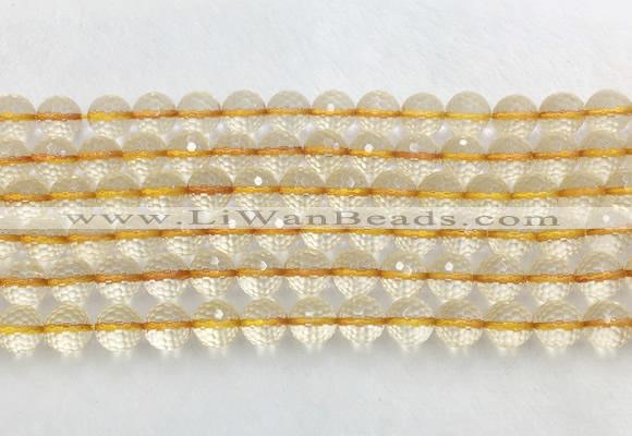 CRBS17 15 inches 8mm faceted round citrine beads wholesale