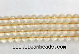 CRBS19 15 inches 12mm faceted round citrine beads wholesale