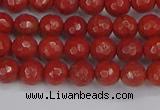 CRE338 15.5 inches 4mm faceted round red jasper beads