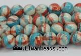 CRF398 15.5 inches 4mm round dyed rain flower stone beads wholesale