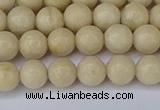 CRJ601 15.5 inches 6mm round white fossil jasper beads wholesale
