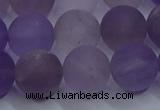 CRO1015 15.5 inches 14mm round matte amethyst gemstone beads