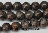 CRO224 15.5 inches 10mm round Chinese snowflake obsidian beads wholesale