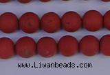 CRO942 15.5 inches 8mm round matte red jasper beads wholesale