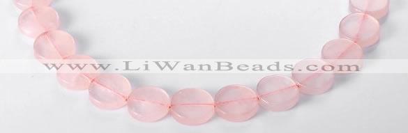 CRQ10 16mm coin A grade natural rose quartz beads Wholesale