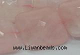 CRQ110 15.5 inches 30*30mm faceted square natural rose quartz beads