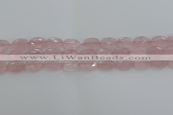 CRQ146 15.5 inches 10*14mm faceted oval natural rose quartz beads