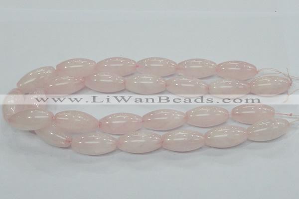 CRQ60 15.5 inches 15*30mm rice natural rose quartz beads wholesale