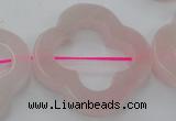 CRQ712 15.5 inches 38mm carved flower rose quartz beads